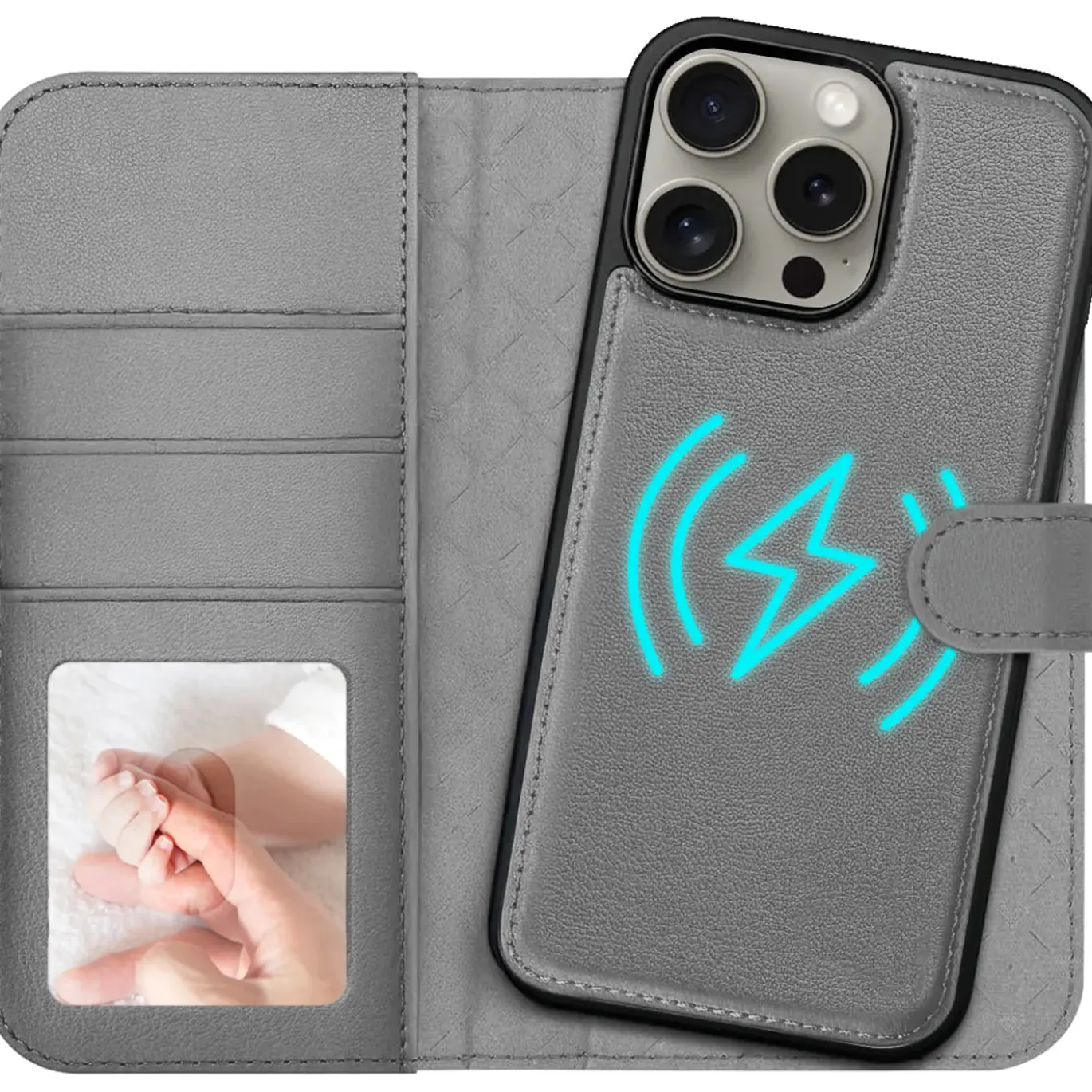 iPhone 15 Pro - Klapphülle mit Kartenfächern & MagSafe-Kompatibilität