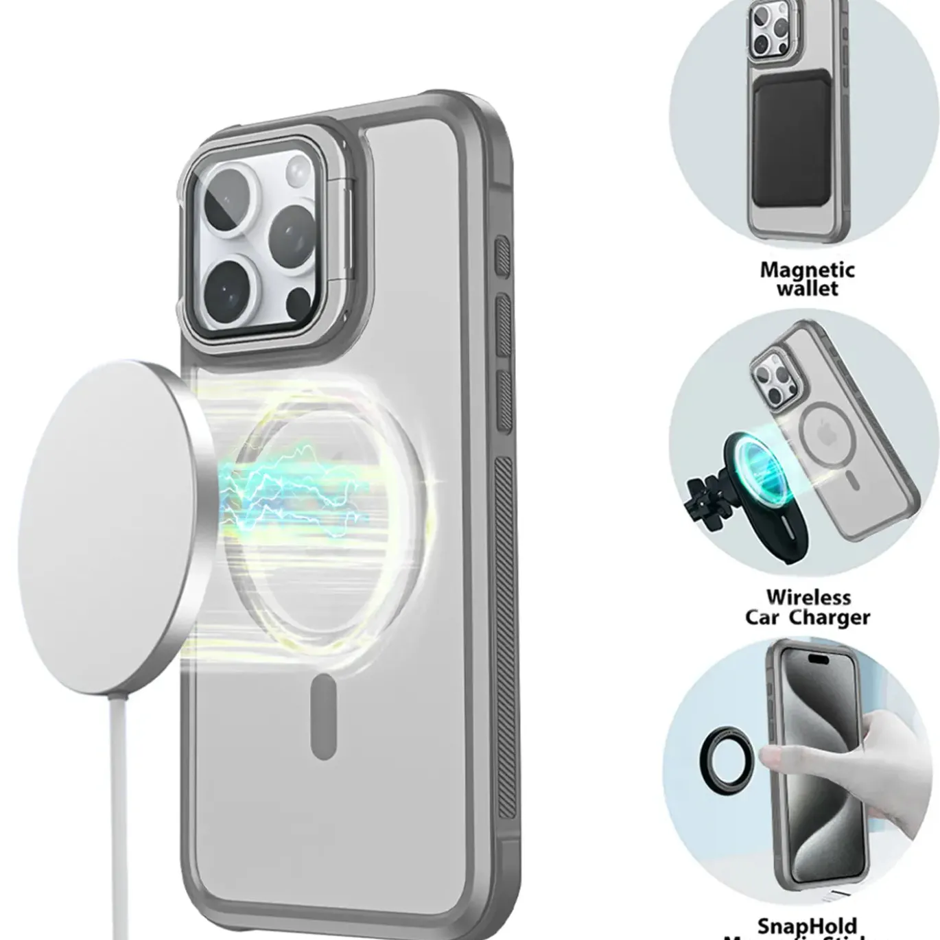 iPhone 15 Pro - MagSafe Hülle mit Glas & Schutzfunktion