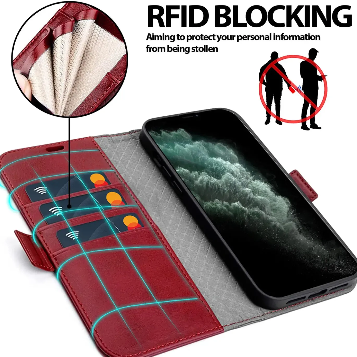 iPhone 11 Pro - Robuste Klapphülle mit RFID Block