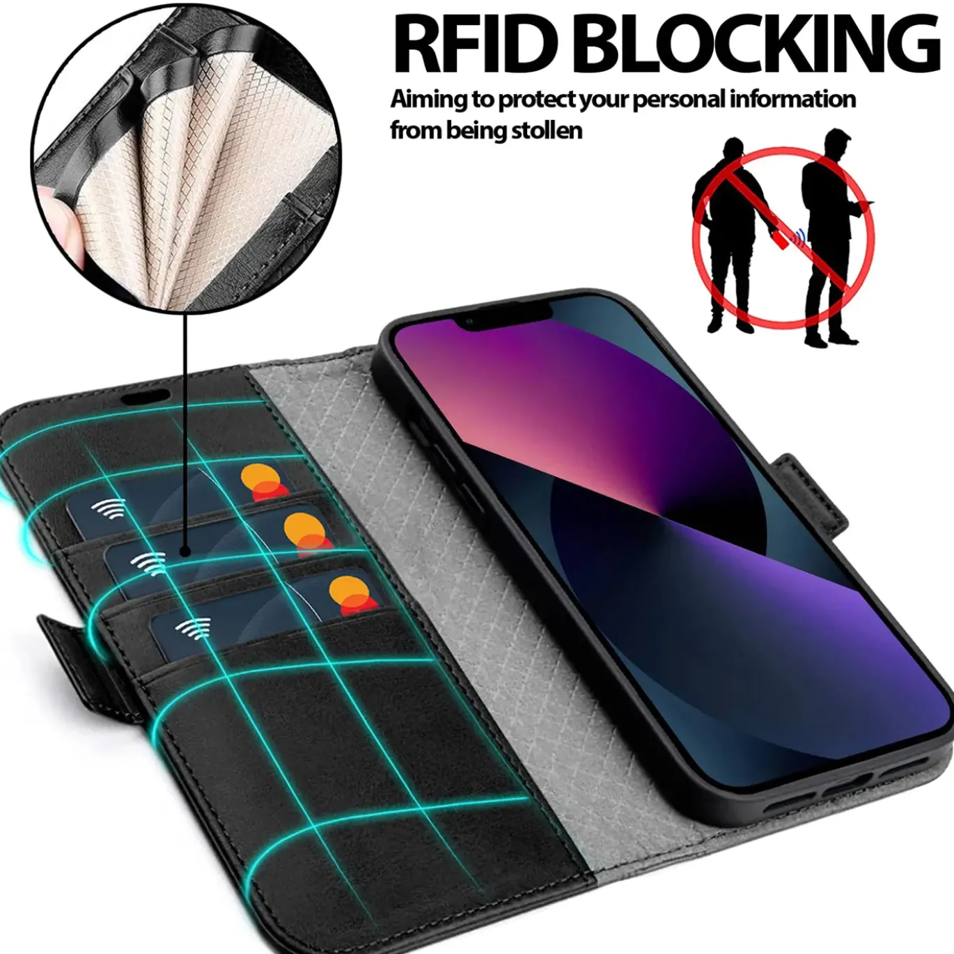 iPhone 13 Pro - Robuste Klapphülle mit RFID Block