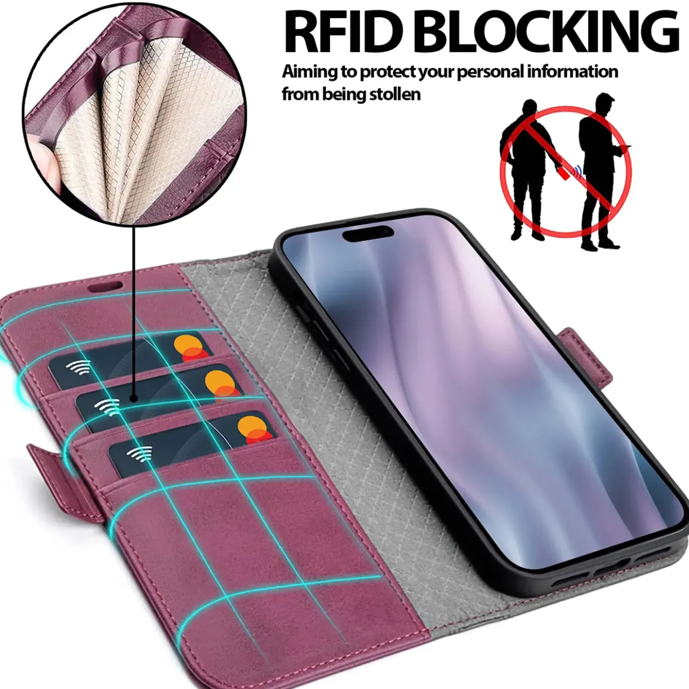 iPhone 17 Pro - Robuste Klapphülle mit RFID Block