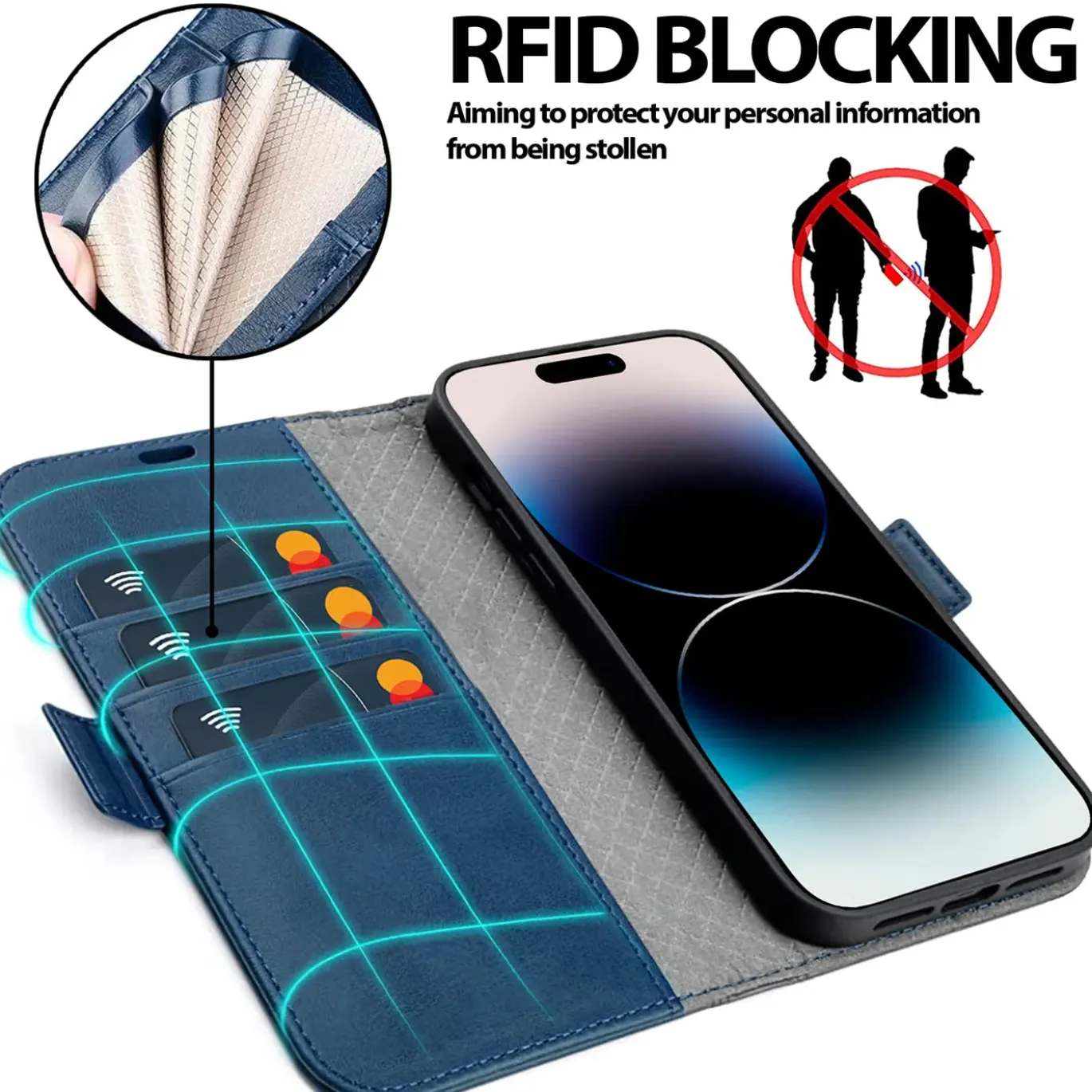 iPhone 16 Pro - Robuste Klapphülle mit RFID Block