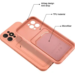 iPhone 12 Pro - Silikonhülle mit Kartenfach & Kameraschutz