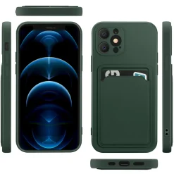 iPhone 12 Pro - Silikonhülle mit Kartenfach & Kameraschutz