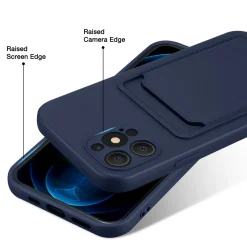 iPhone 12 Pro - Silikonhülle mit Kartenfach & Kameraschutz