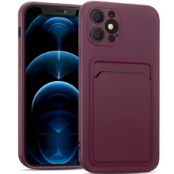 iPhone 12 Pro - Silikonhülle mit Kartenfach & Kameraschutz