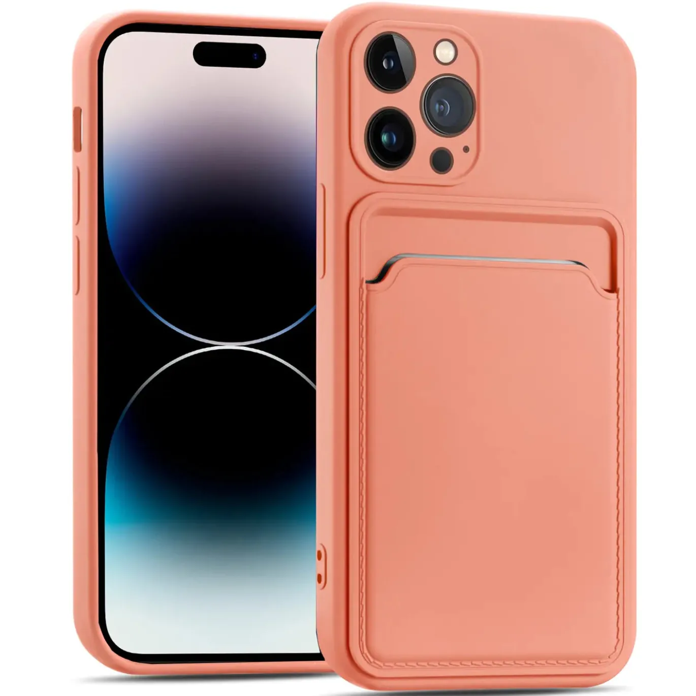 iPhone 14 Pro - Silikonhülle mit Kartenfach & Kameraschutz