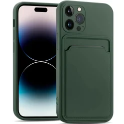 iPhone 14 Pro - Silikonhülle mit Kartenfach & Kameraschutz