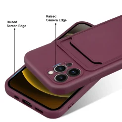iPhone 14 Pro - Silikonhülle mit Kartenfach & Kameraschutz