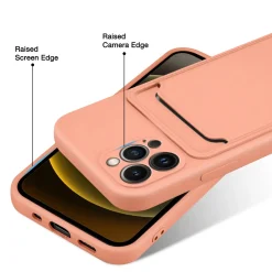 iPhone 14 Pro - Silikonhülle mit Kartenfach & Kameraschutz