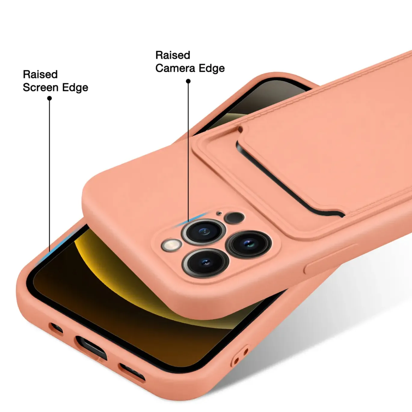 iPhone 14 Pro - Silikonhülle mit Kartenfach & Kameraschutz