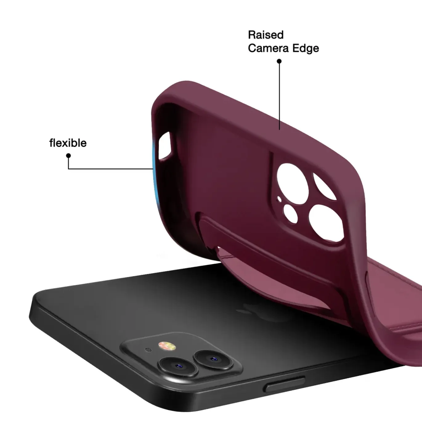iPhone 14 Pro - Silikonhülle mit Kartenfach & Kameraschutz