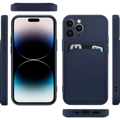 iPhone 14 Pro - Silikonhülle mit Kartenfach & Kameraschutz