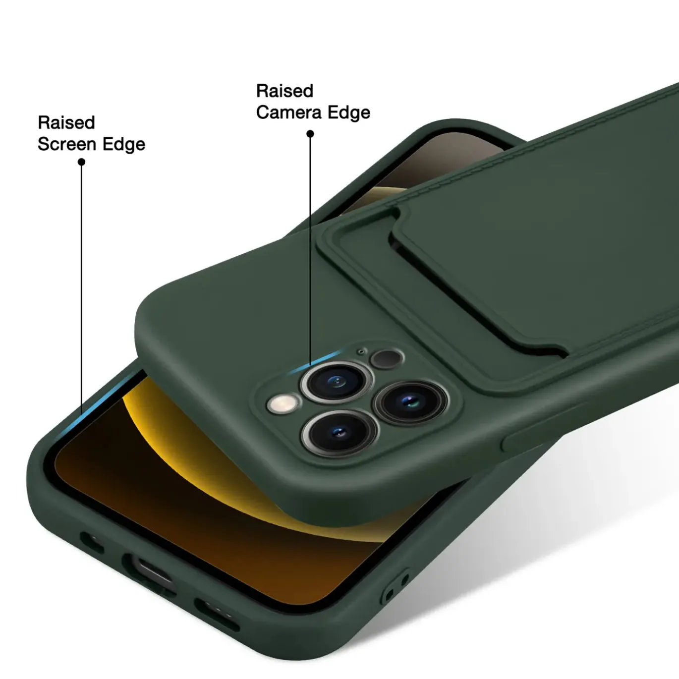 iPhone 14 Pro - Silikonhülle mit Kartenfach & Kameraschutz
