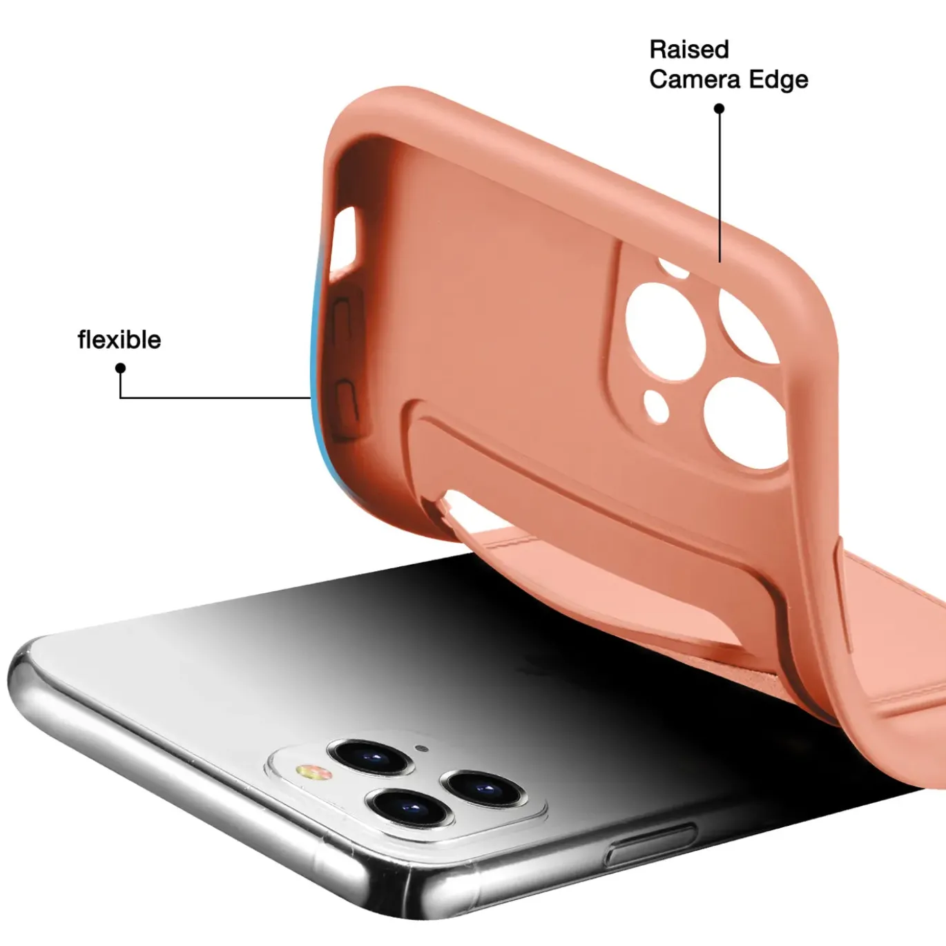 iPhone 11 Pro - Silikonhülle mit Kartenfach & Kameraschutz