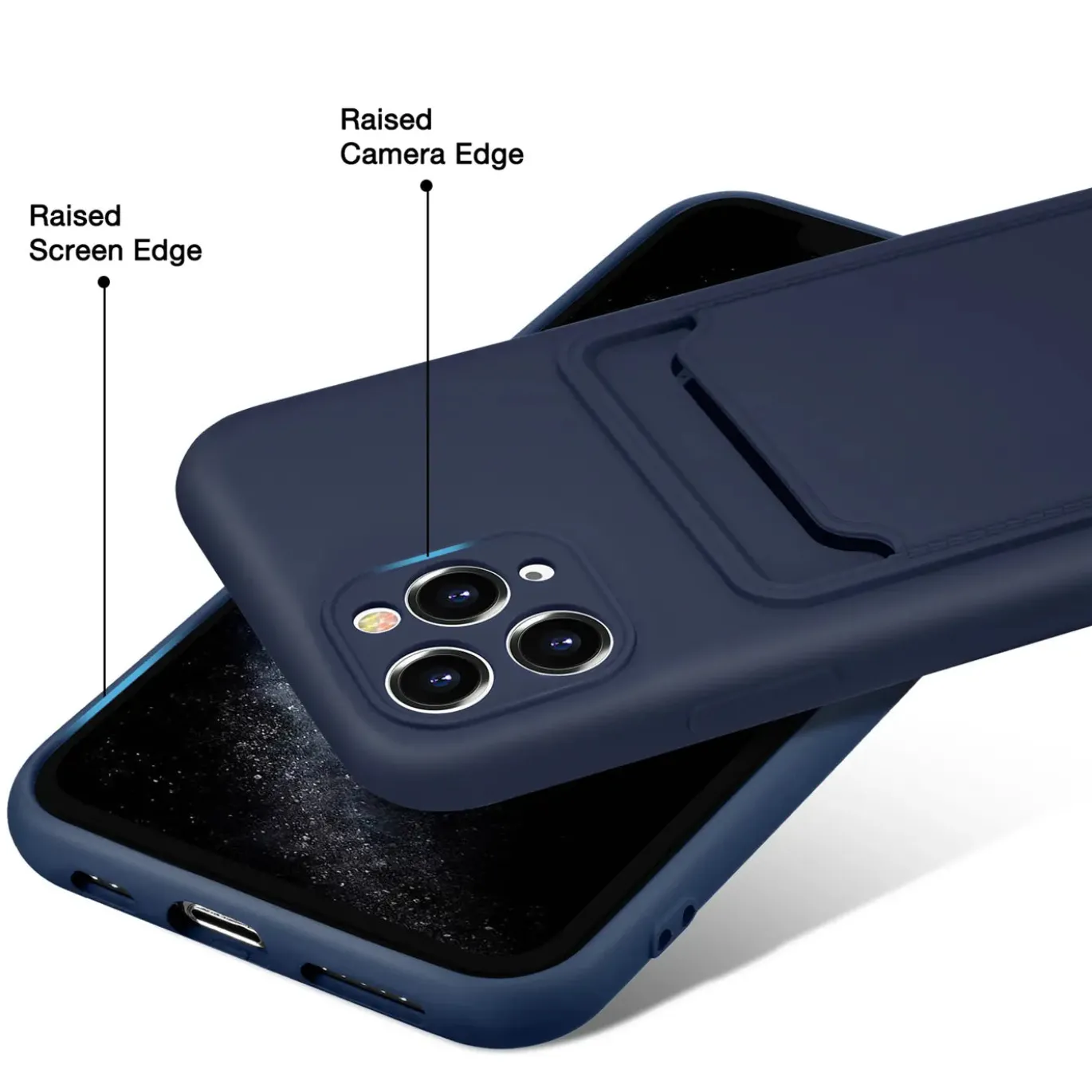 iPhone 11 Pro - Silikonhülle mit Kartenfach & Kameraschutz