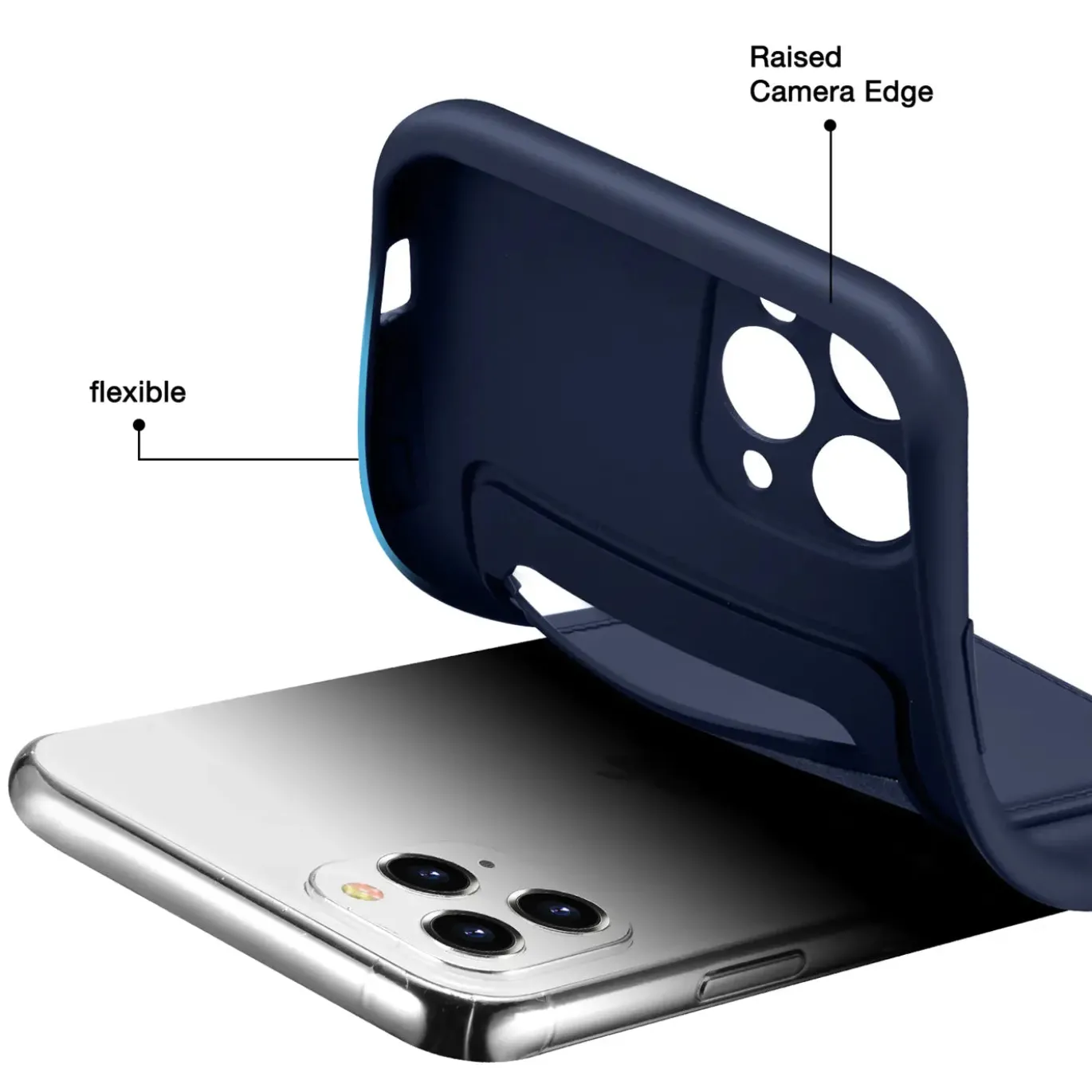 iPhone 11 Pro - Silikonhülle mit Kartenfach & Kameraschutz