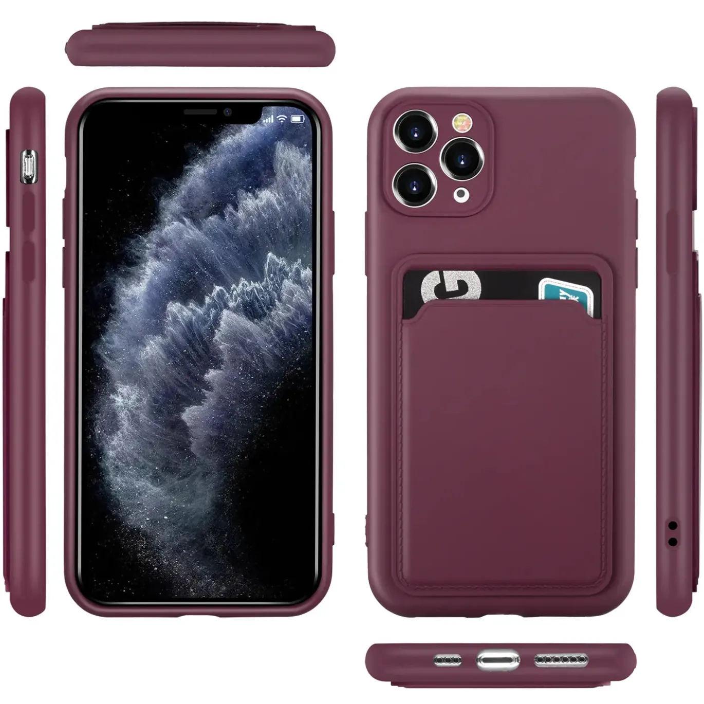 iPhone 11 Pro - Silikonhülle mit Kartenfach & Kameraschutz