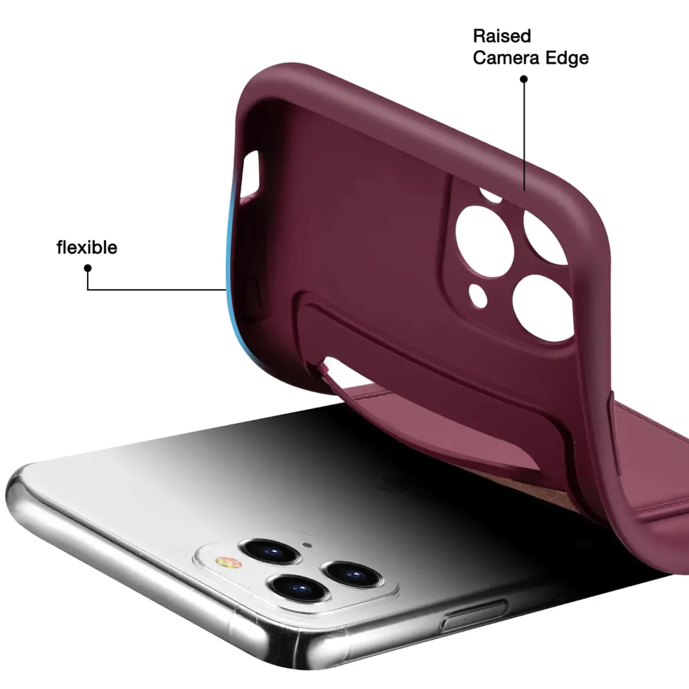 iPhone 11 Pro - Silikonhülle mit Kartenfach & Kameraschutz
