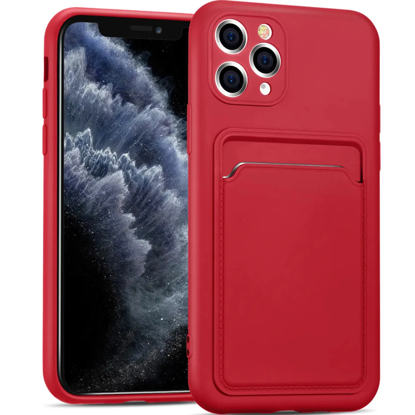 iPhone 11 Pro - Silikonhülle mit Kartenfach & Kameraschutz