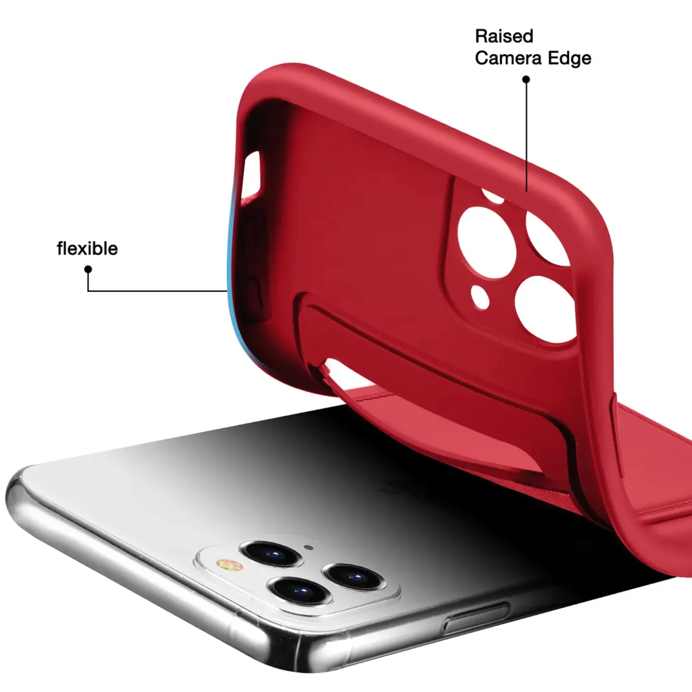 iPhone 11 Pro - Silikonhülle mit Kartenfach & Kameraschutz