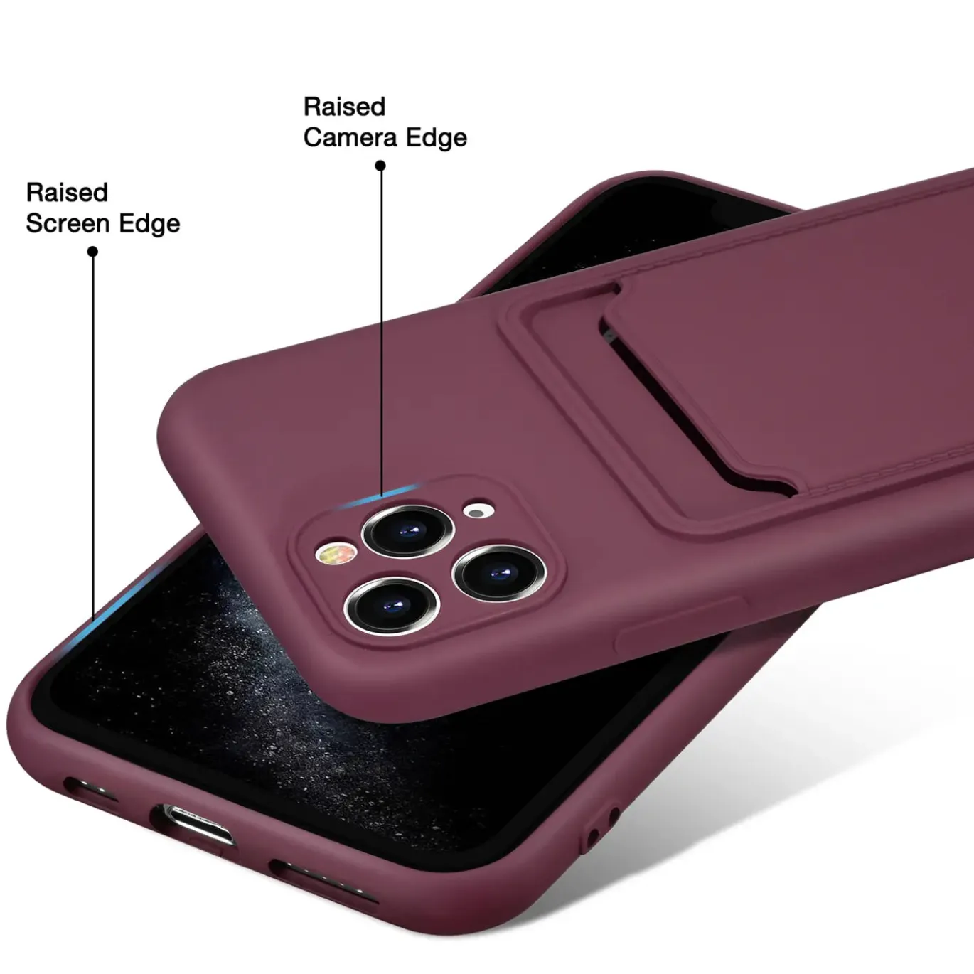 iPhone 11 Pro - Silikonhülle mit Kartenfach & Kameraschutz