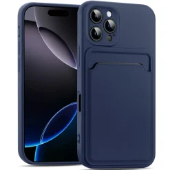 iPhone 16 Pro - Silikonhülle mit Kartenfach & Kameraschutz