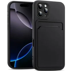 iPhone 16 Pro - Silikonhülle mit Kartenfach & Kameraschutz