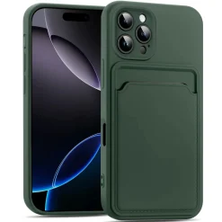 iPhone 16 Pro - Silikonhülle mit Kartenfach & Kameraschutz