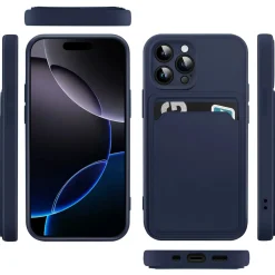 iPhone 16 Pro - Silikonhülle mit Kartenfach & Kameraschutz