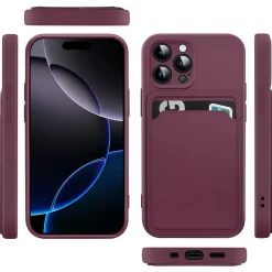 iPhone 16 Pro - Silikonhülle mit Kartenfach & Kameraschutz