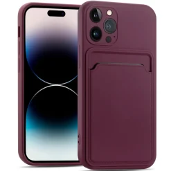 iPhone 15 Pro - Silikonhülle mit Kartenfach & Kameraschutz