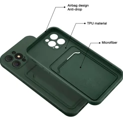 iPhone 15 Pro - Silikonhülle mit Kartenfach & Kameraschutz