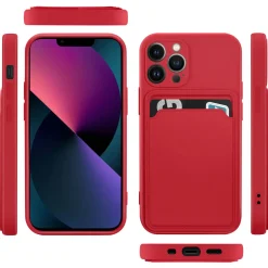 iPhone 13 Pro - Silikonhülle mit Kartenfach & Kameraschutz
