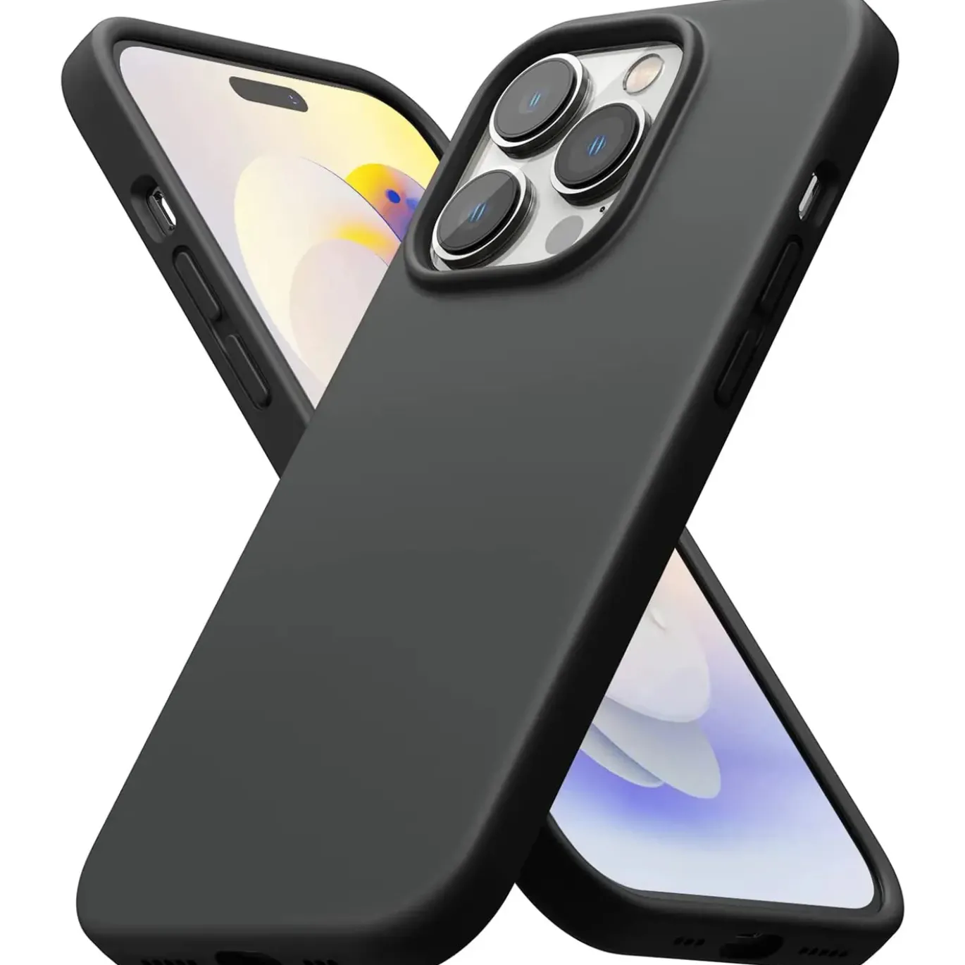iPhone 15 Pro - Slim Silikon Backcover Schwarz