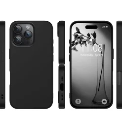 iPhone 16 Pro - Slim Silikon Backcover Schwarz