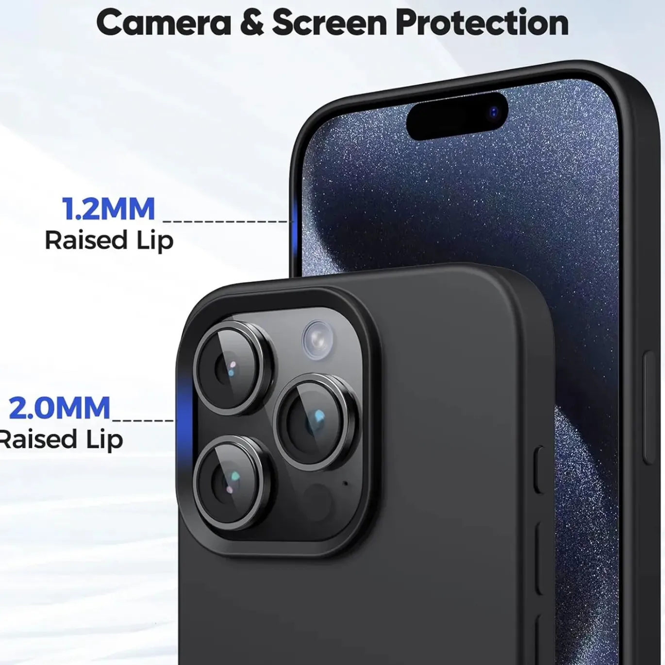 iPhone 16 Pro - Slim Silikon Backcover Schwarz