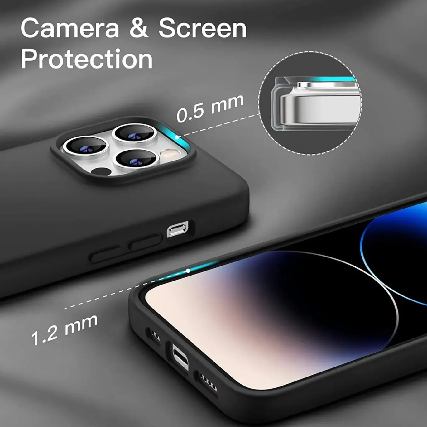 iPhone 14 Pro - Slim Silikon Backcover Schwarz
