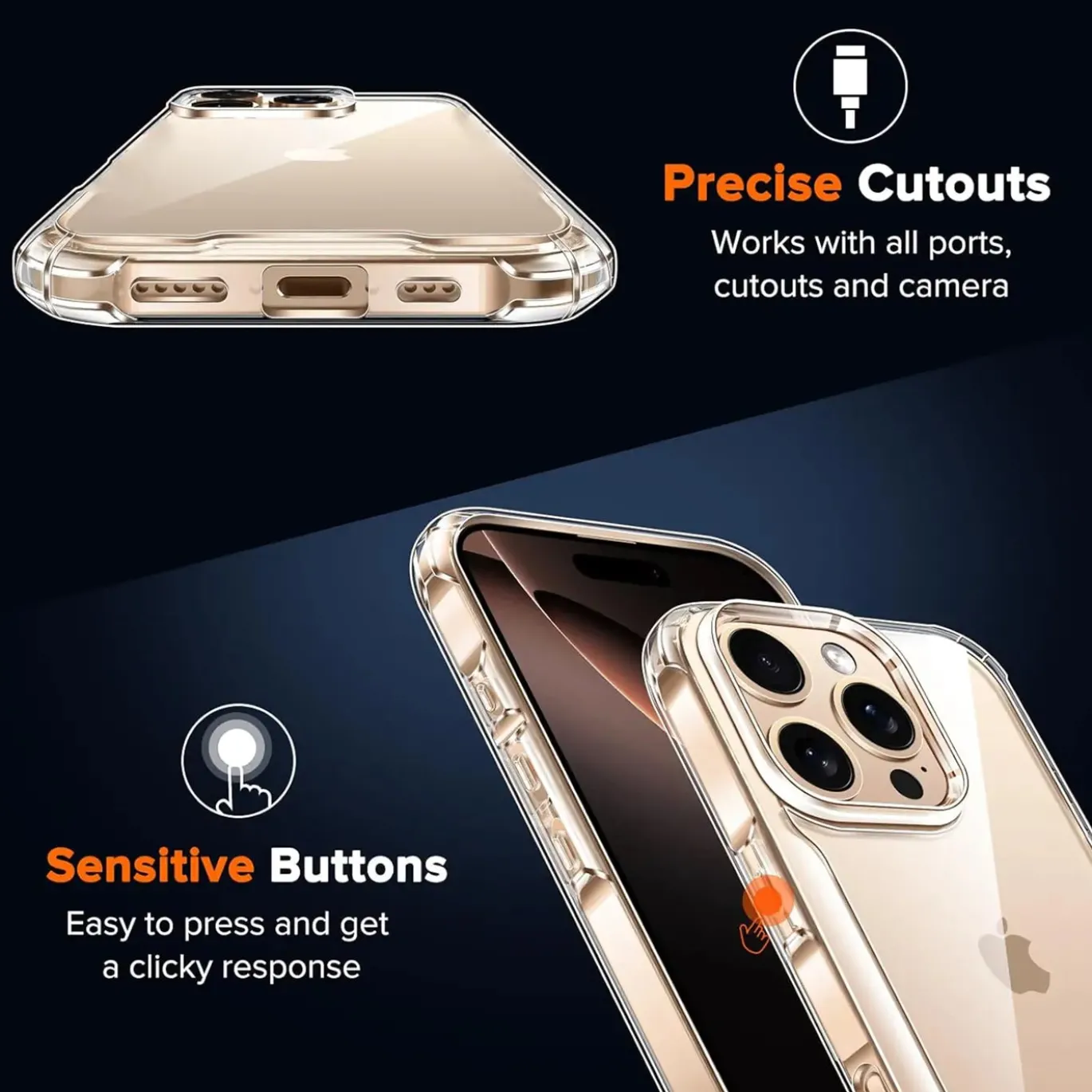 iPhone 16 Pro - Stoßfestes Clear Case