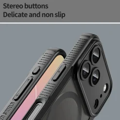 iPhone 17 Pro - Stoßfestes MagSafe Case in Schwarz mit halbtransparenter Rückseite
