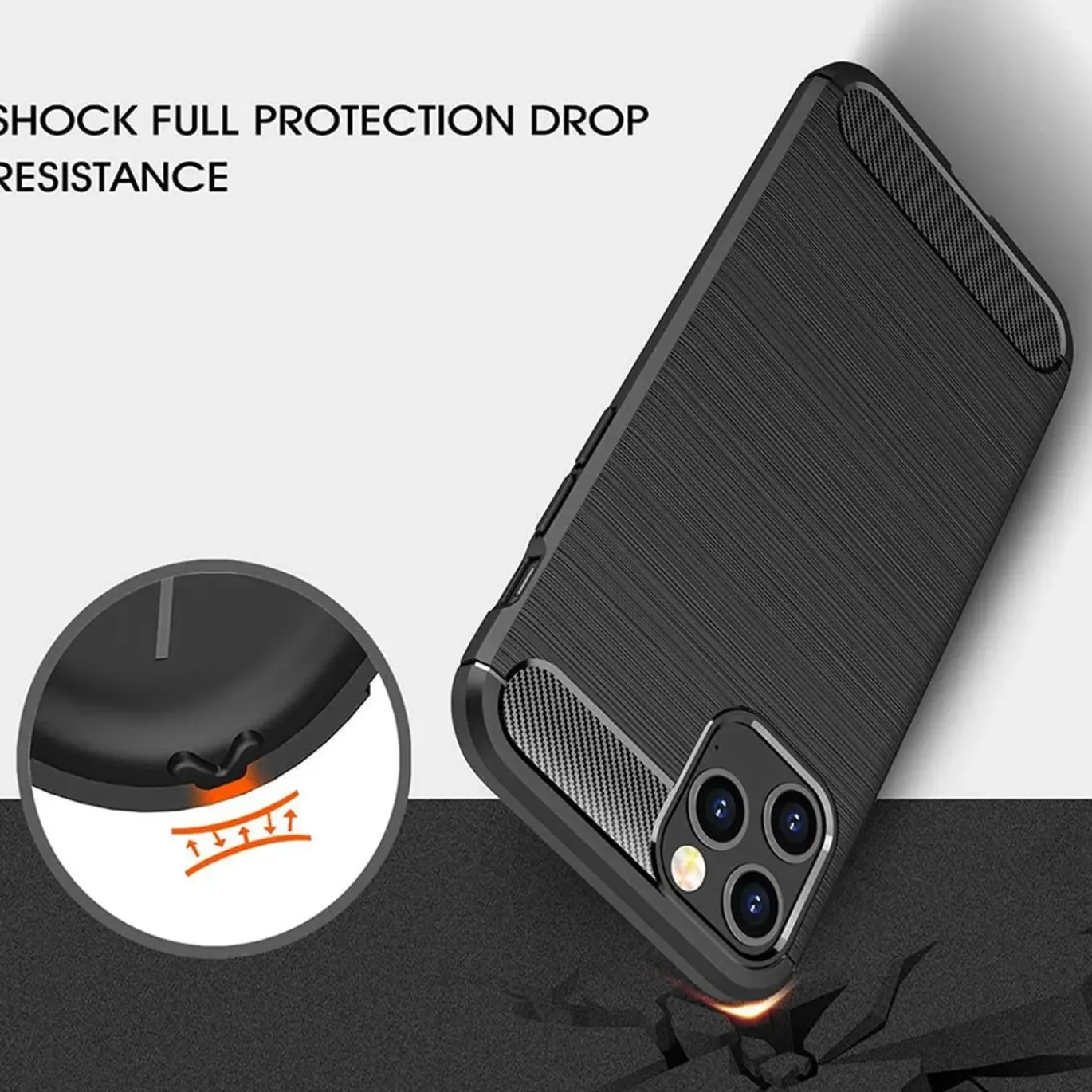 iPhone 12 Pro Max - Carbon Case Hülle, stoßfest