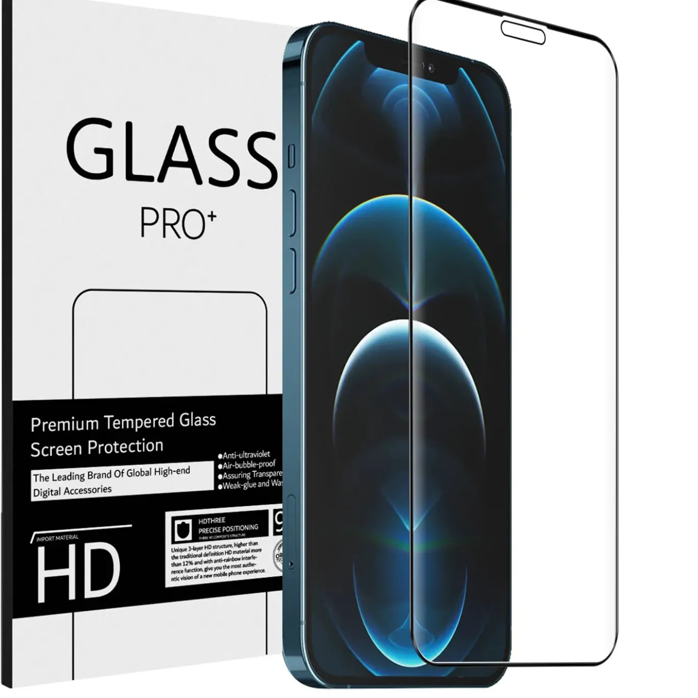 iPhone 12 Pro Max - Fullscreen 9H Panzerglas Displayglas