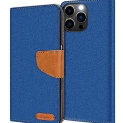 iPhone 15 Pro Max - Jeanslook Klapphülle mit Kartenfach