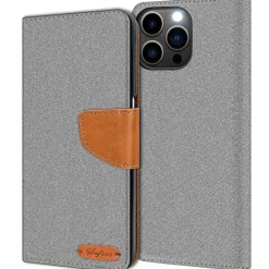 iPhone 15 Pro Max - Jeanslook Klapphülle mit Kartenfach