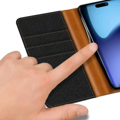 iPhone 17 Pro Max - Jeanslook Klapphülle mit Kartenfach