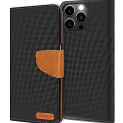 iPhone 14 Pro Max - Jeanslook Klapphülle mit Kartenfach