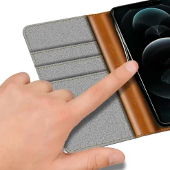 iPhone 12 Pro Max - Jeanslook Klapphülle mit Kartenfach