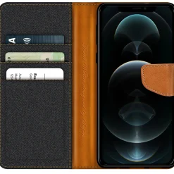 iPhone 12 Pro Max - Jeanslook Klapphülle mit Kartenfach