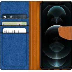 iPhone 12 Pro Max - Jeanslook Klapphülle mit Kartenfach
