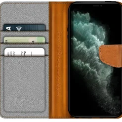 iPhone 11 Pro Max - Jeanslook Klapphülle mit Kartenfach